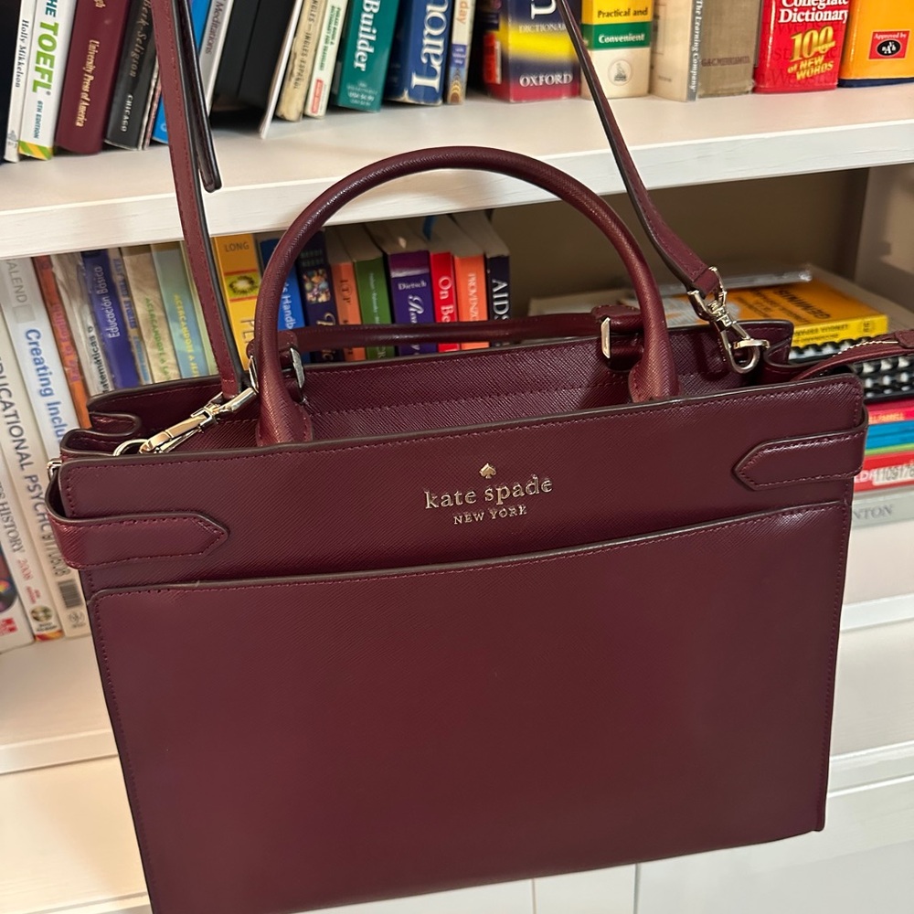 kate spade New York Women’s Leather Briefcase Bag - Burgundy - Picture 4 of 14